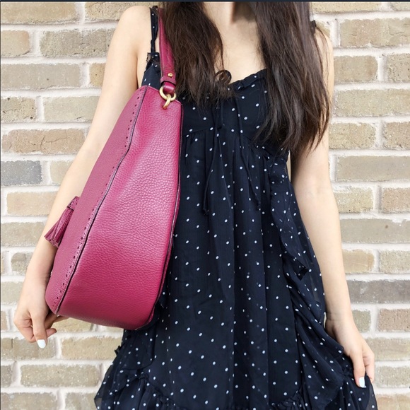 Kate Spade James Street Mason Large Hobo Merlot - Picture 4 of 8